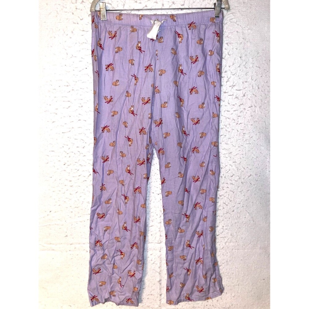 Victoria Secret Lightweight Flannel Pajama Lounge Pants Purple Fox Womens XS